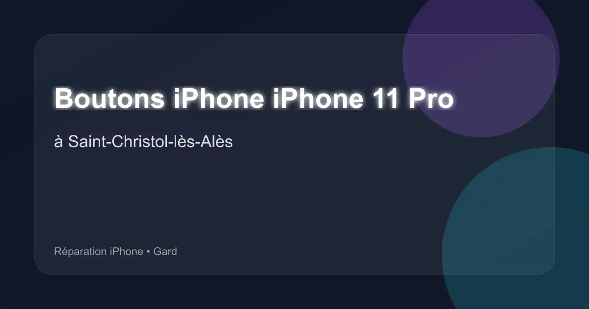Boutons iPhone iPhone 11 Pro à Saint-Christol-lès-Alès (Gard)