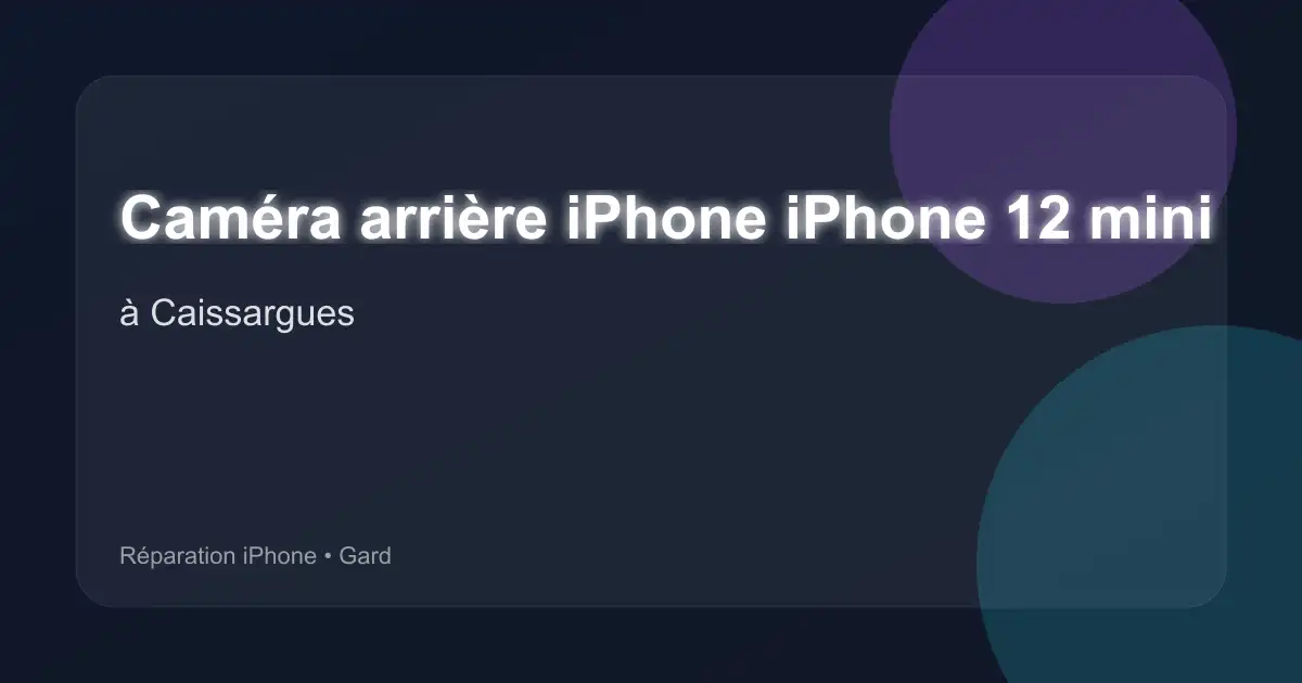 Caméra arrière iPhone iPhone 12 mini à Caissargues (Gard)