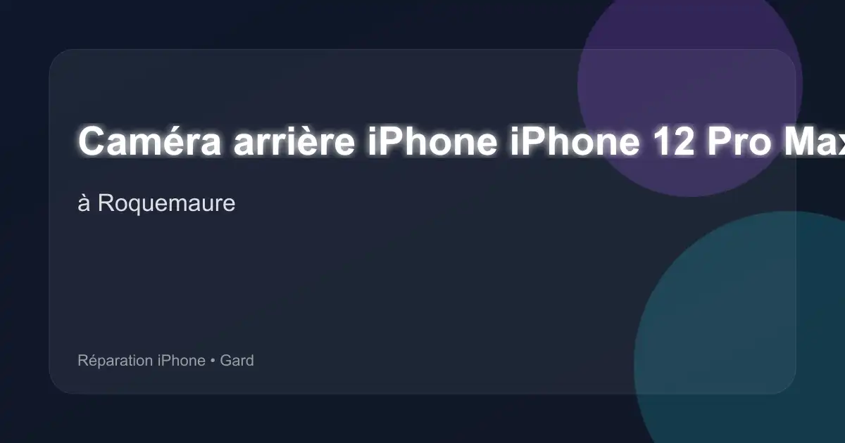 Caméra arrière iPhone iPhone 12 Pro Max à Roquemaure (Gard)
