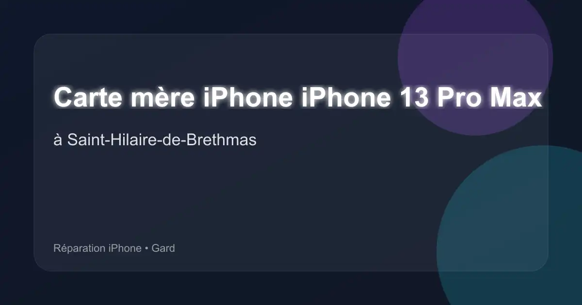 Carte mère iPhone iPhone 13 Pro Max à Saint-Hilaire-de-Brethmas (Gard)