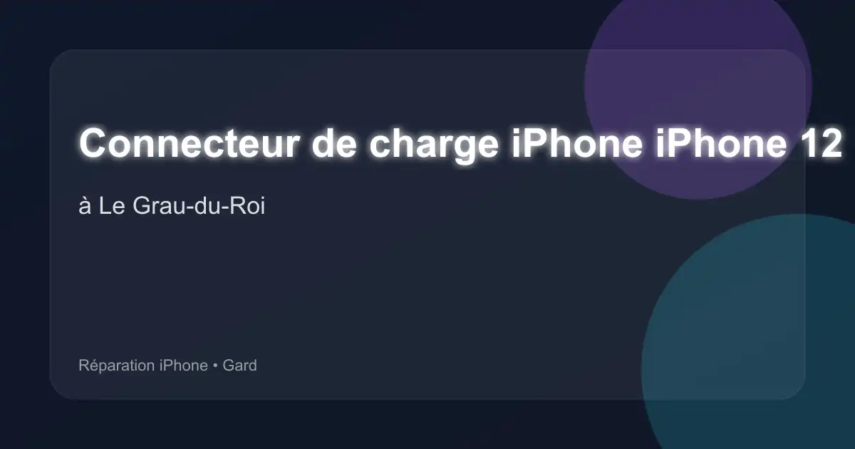 Connecteur de charge iPhone iPhone 12 à Le Grau-du-Roi (Gard)