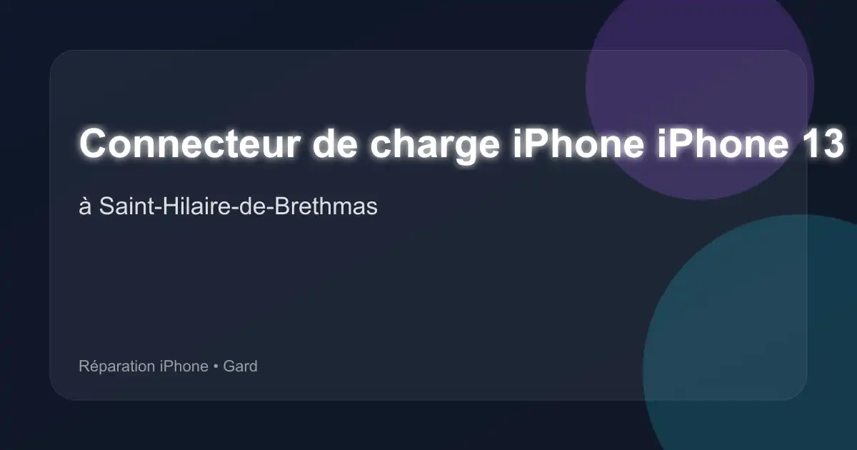 Connecteur de charge iPhone iPhone 13 Pro Max à Saint-Hilaire-de-Brethmas (Gard)