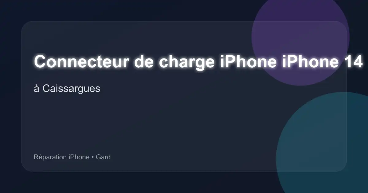 Connecteur de charge iPhone iPhone 14 à Caissargues (Gard)