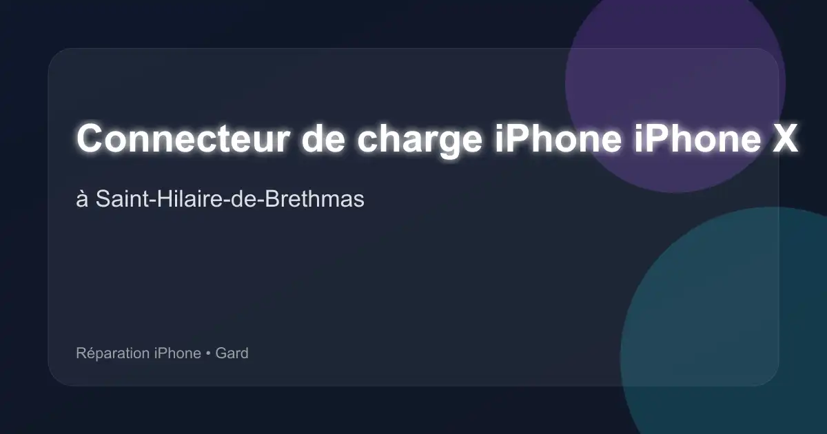 Connecteur de charge iPhone iPhone X à Saint-Hilaire-de-Brethmas (Gard)