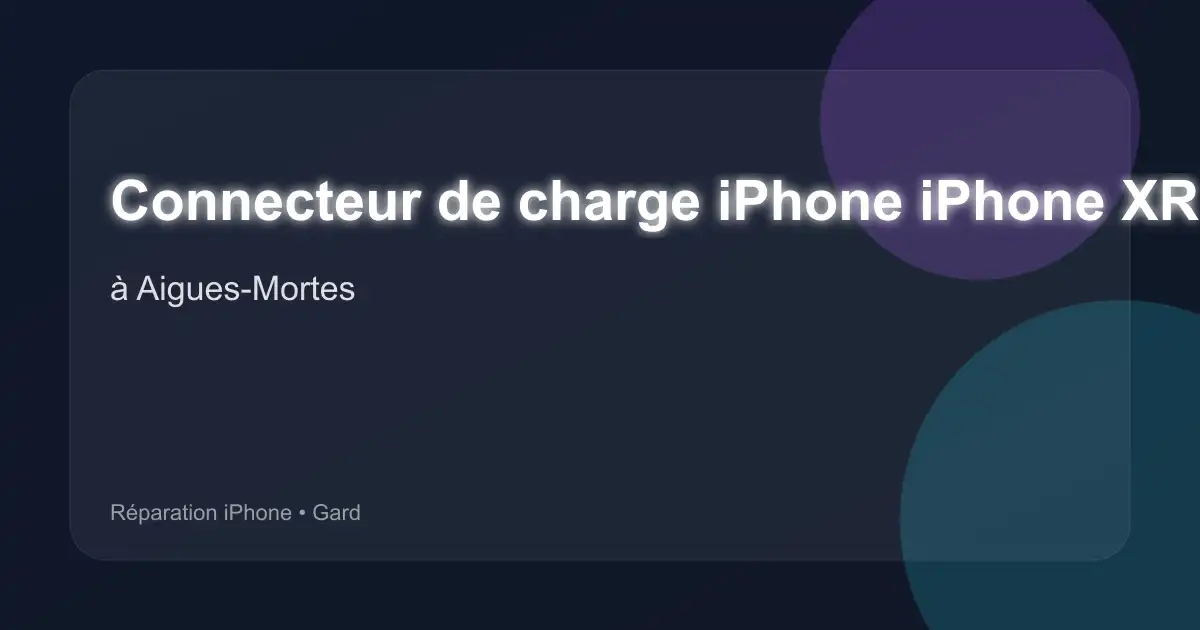 Connecteur de charge iPhone iPhone XR à Aigues-Mortes (Gard)