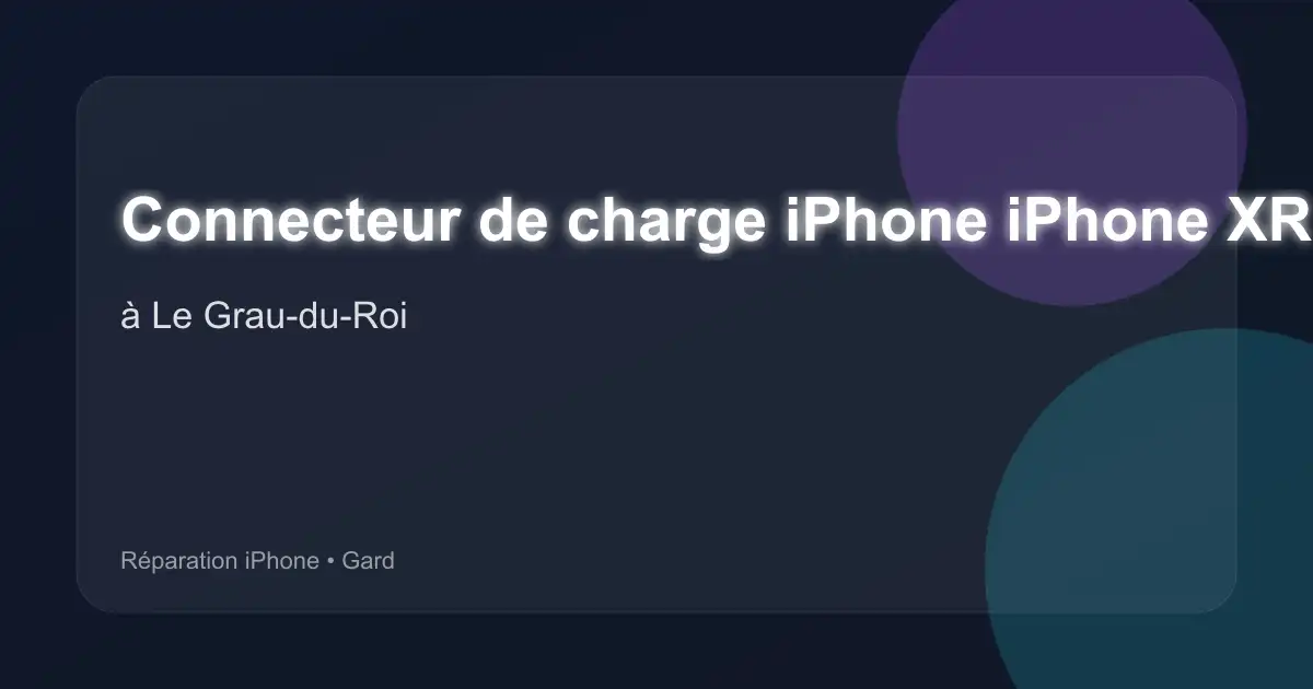 Connecteur de charge iPhone iPhone XR à Le Grau-du-Roi (Gard)