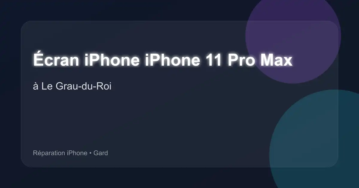 Écran iPhone iPhone 11 Pro Max à Le Grau-du-Roi (Gard)