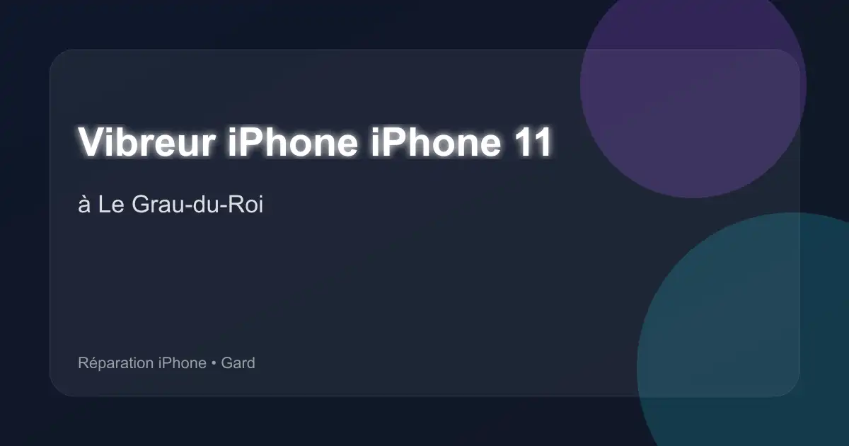 Vibreur iPhone iPhone 11 à Le Grau-du-Roi (Gard)