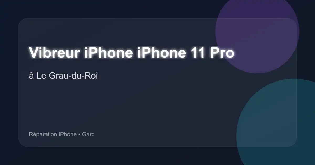 Vibreur iPhone iPhone 11 Pro à Le Grau-du-Roi (Gard)